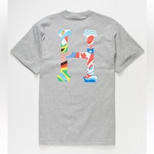 HUF Worldwide Gray Flags Tee small